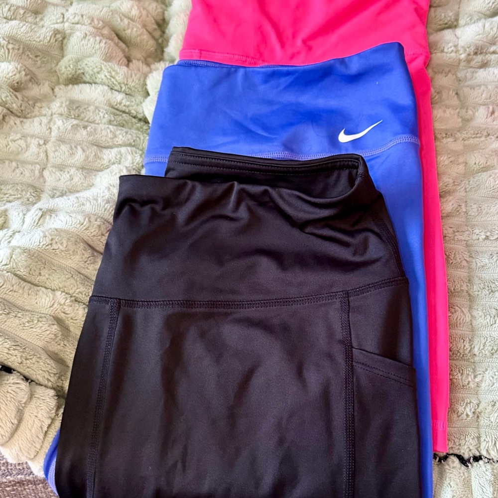 Trio - work out Shorts.  Black, Blue, and Pink